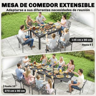 Mesa Comedor Exterior Extensible 135/270 cm