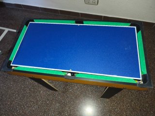 Futbolín, billar y ping pong 3 en 1