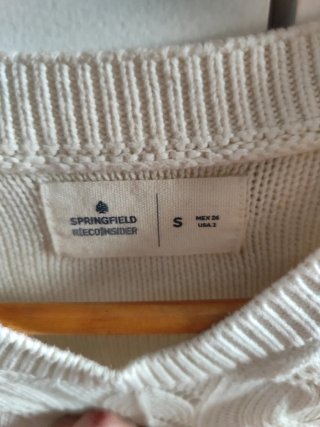 Jersey de punto beige con flores