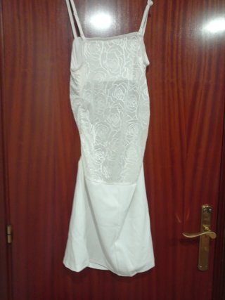 Vestido blanco corto tirantes finos