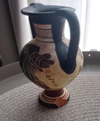 Vaso anfora souvenir stile greco in terracotta