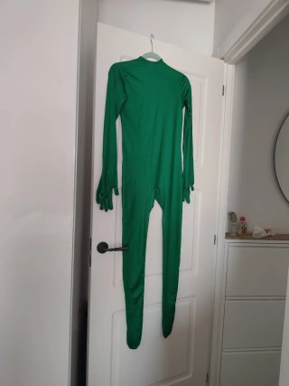 Disfraz disfraz verde superheroína o pájaro