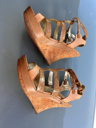 Sandalias Guess Cuña Corcho Piel