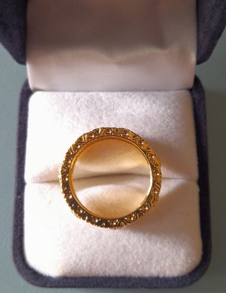 Anello eternity di bigiotteria oro argento rubino