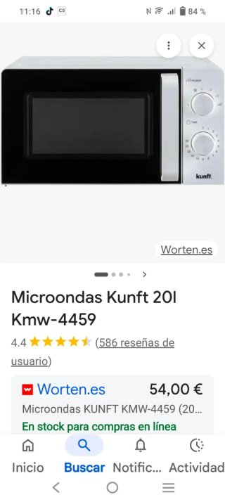 Microondas Kunft 20L Blanco