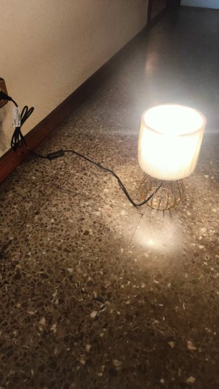 Lámpara de Mesa EDISHINE Dorada y Blanca