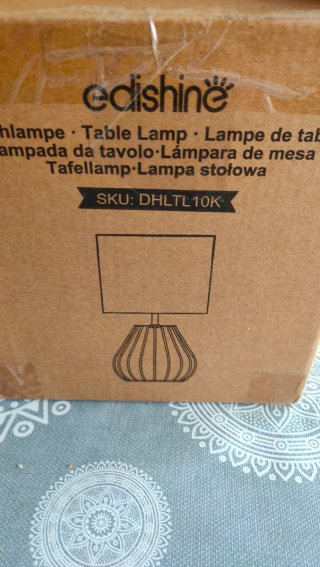 Lámpara de Mesa EDISHINE Dorada y Blanca