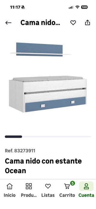 Cama nido con estante Ocean