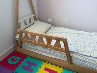 Cama Tipi 160x80 + Barrera + Colchón + Sábanas