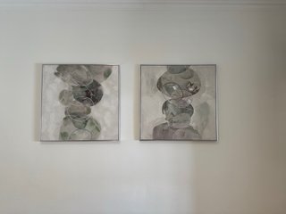 Pareja de cuadros abstractos modernos