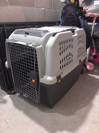 Transportín Perro Grande/Mediano Gris/Blanco