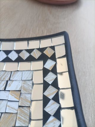 Plato decorativo mosaico espejo