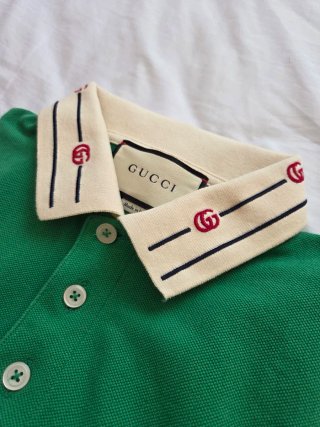 Polo Gucci Verde y Beige