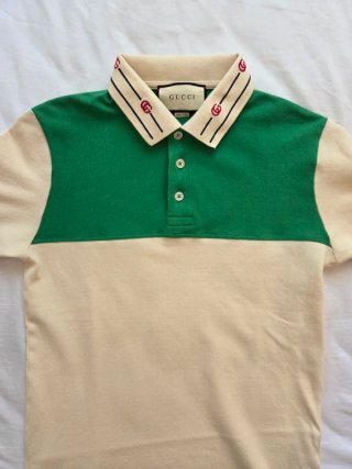 Polo Gucci Verde y Beige