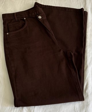 Pantalón vaquero marrón recto ancho