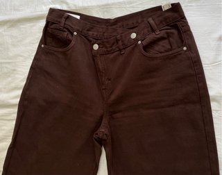 Pantalón vaquero marrón recto ancho