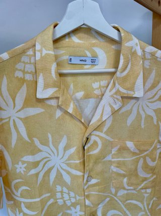 Camisa Mango Estampada Manga Corta Hombre Talla M