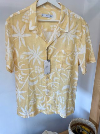 Camisa Mango Estampada Manga Corta Hombre Talla M