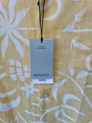 Camisa Mango Estampada Manga Corta Hombre Talla M
