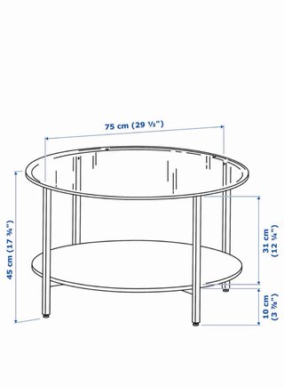 Mesa de centro doble cristal blanco | Casi nueva |