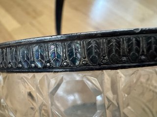 Cuenco antiguo cristal plata 875 soviético