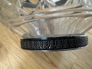 Cuenco antiguo cristal plata 875 soviético