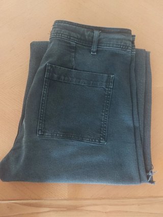 Pantalón Zara Wide Leg Negro Desgastado