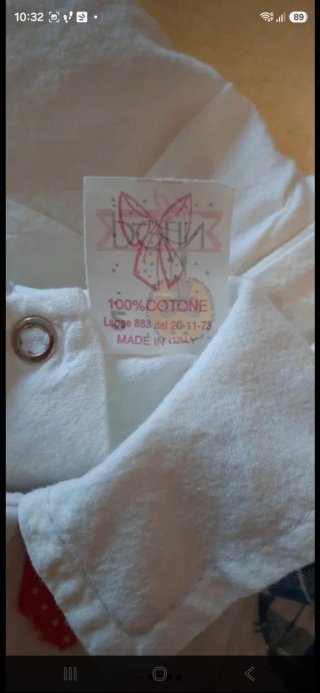 Pagliaccetto cotone vintage con rifiniture blu