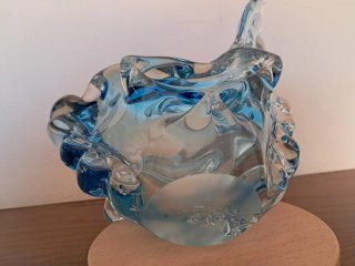 Jarrón de cristal azul Murano