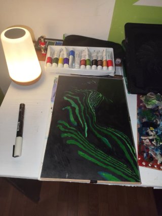 Arte abstracto verde y negro
