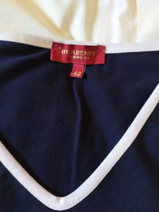 Camiseta Vintage Burberry Azul y Blanca