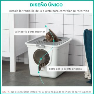 Box per gatti coperto bianco-grigio 44x55x39cm