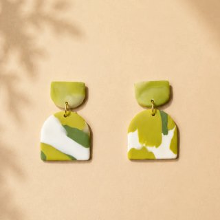 Pendientes arcilla polimérica tonos verdes