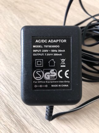Adaptador Corriente T0750300DG 7.5V 300mA