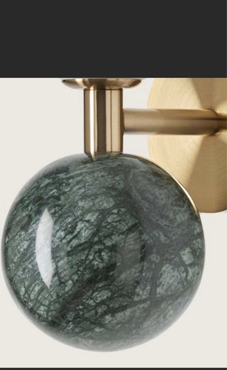 Aplique Dalt: Oro, Verde, Cristal, Mármol