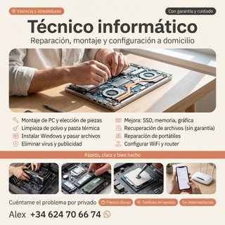 Técnico informático a domicilio - Valencia
