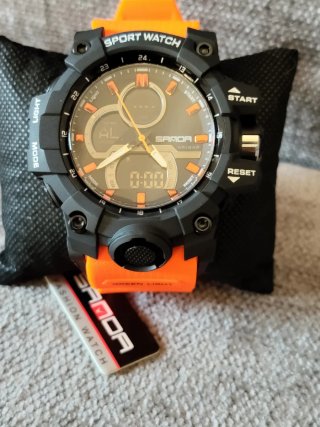 Reloj SANDA Deportivo Negro Naranja