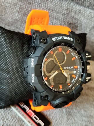 Reloj SANDA Deportivo Negro Naranja
