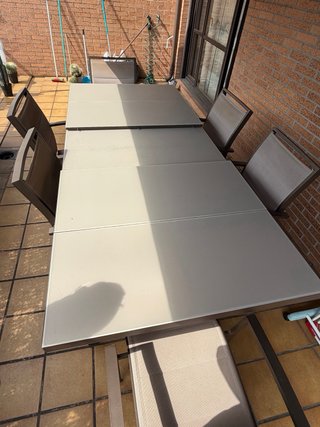 Mesa extensible jardín + 6 sillas