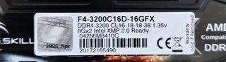G.Skill Flare X DDR4 16GB (2x8GB) 3200MHz