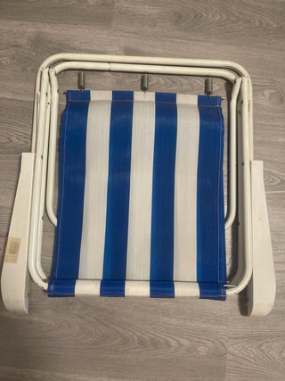 Silla de Playa Plegable Rayas Azules/Blancas
