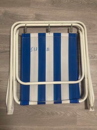 Silla de Playa Plegable Rayas Azules/Blancas