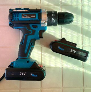 Radial y taladro 21V con cargador y llave