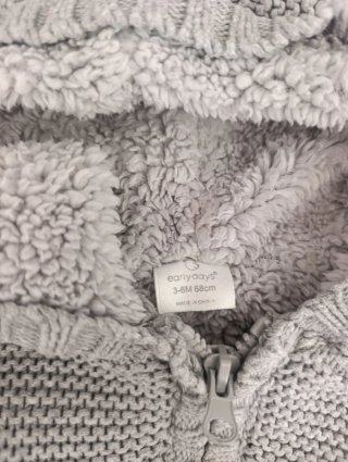 Chaquetón punto bebé 3-6 meses gris