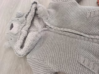 Chaquetón punto bebé 3-6 meses gris