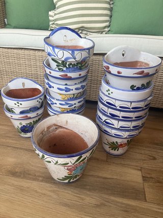 Lote Macetas Cerámica Decoradas