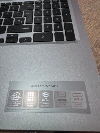 Portátil Acer Chromebook 315 Plata/Negro