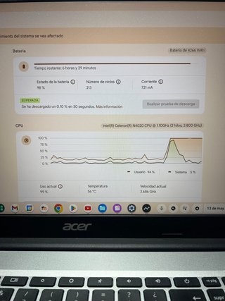 Portátil Acer Chromebook 315 Plata/Negro