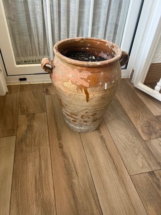 Vasija de barro antigua para plantas