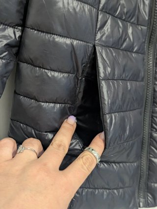 Piumino estivo donna nero lucido tg S 100 grammi